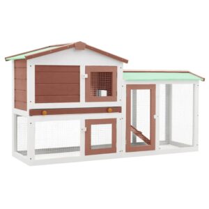 Deluxe Wooden Rabbit Hutch Outdoor Pet House Weather-Resistant with Run