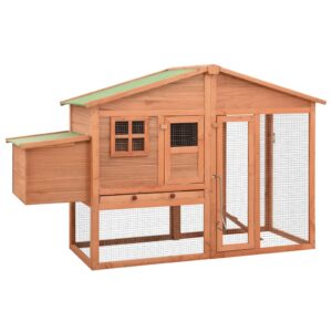 Deluxe Wooden Chicken Coop Hen House with Nest Box & Large Run Water-Resistant