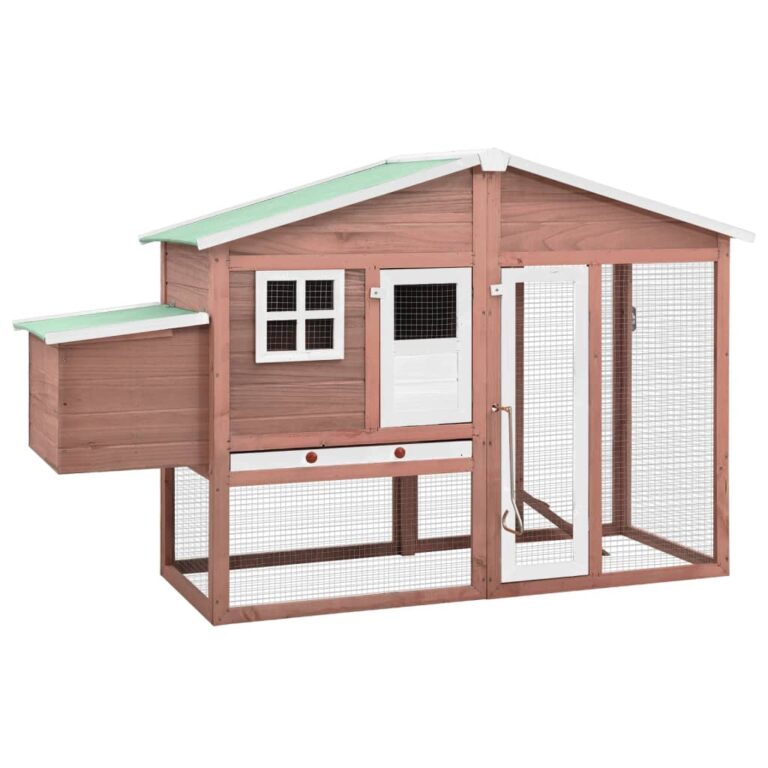 Solid Fir Wood Chicken Coop Hen House with Nest Box Large Run Water-Resistant
