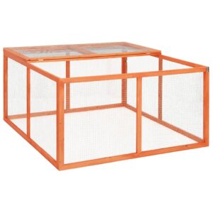 Spacious Wooden Rabbit Hutch Outdoor Pet Cage with Steel Wire & Sun Roof