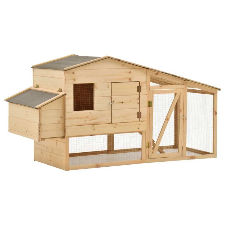 Deluxe Wooden Chicken Coop Hen House Poultry Hutch Cage with Ramp and Tray
