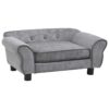 Luxurious Plush Grey Pet Sofa Bed for Small Dogs Cats Comfortable Washable