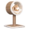 Deluxe Beige Cat Tree Scratching Post Plush Seagrass Lounge Tunnel Toy Play