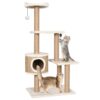 Deluxe Multi-Level Cat Tree Playhouse Scratching Post Seagrass Perches Condo