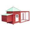 Solid Firwood Chicken Coop with Nest Box Large Run Red Hen Poultry Cage House