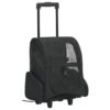 Foldable Pet Carrier Trolley Backpack Handbag Ventilated Mesh Windows Black