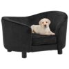 Luxury Plush Pet Sofa Bed for Small Dogs Cats Comfortable Washable Black Couch