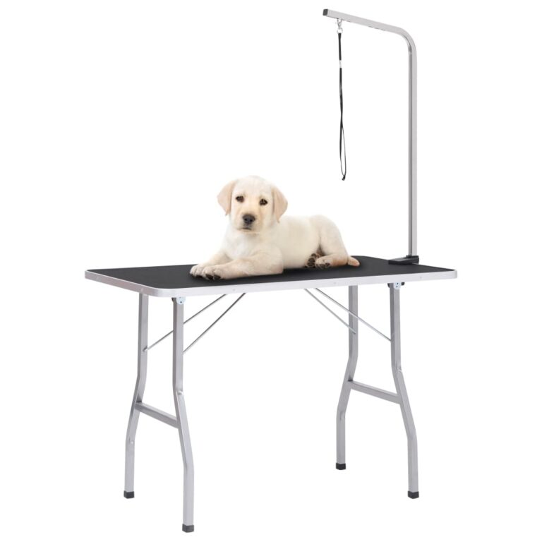 Adjustable Pet Grooming Table Non-Slip Surface Foldable with Loop for Dogs Cats