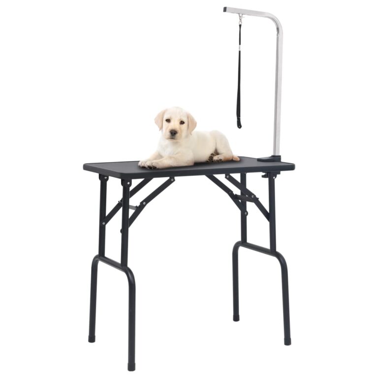 Adjustable Pet Grooming Table Non-Slip Surface Foldable with Loop for Dogs Cats