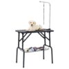Adjustable Pet Grooming Table Non-Slip Surface with Storage Basket Foldable