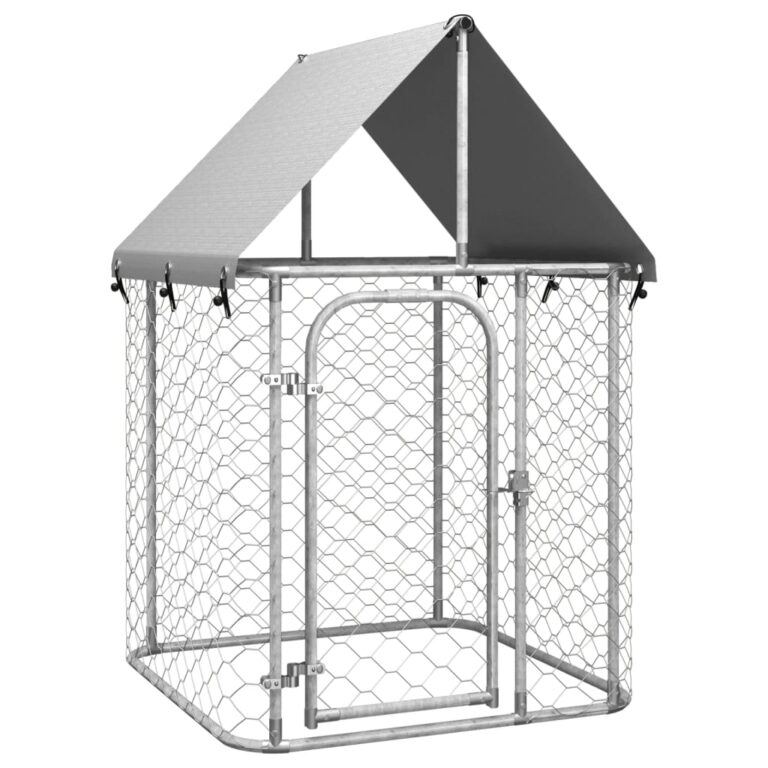 Heavy-Duty Outdoor Dog Kennel Secure Playpen with UV Protected Canopy Roof