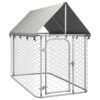 Heavy-Duty Outdoor Dog Kennel Secure Play Area with UV Protected Roof Canopy