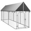 Heavy-Duty Outdoor Dog Kennel Large Exercise Space with UV Protected Roof