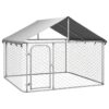 Heavy-Duty Outdoor Dog Kennel with Protective Roof Large Secure Play Area