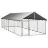 Outdoor Heavy-Duty Dog Kennel with Protective Roof Large Secure Play Area