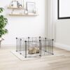 Spacious Black Steel Pet Playpen Exercise Cage with Door DIY Easy Assembly