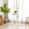 Cat Tree with Sisal Scratching Posts Cream 144.5 cm