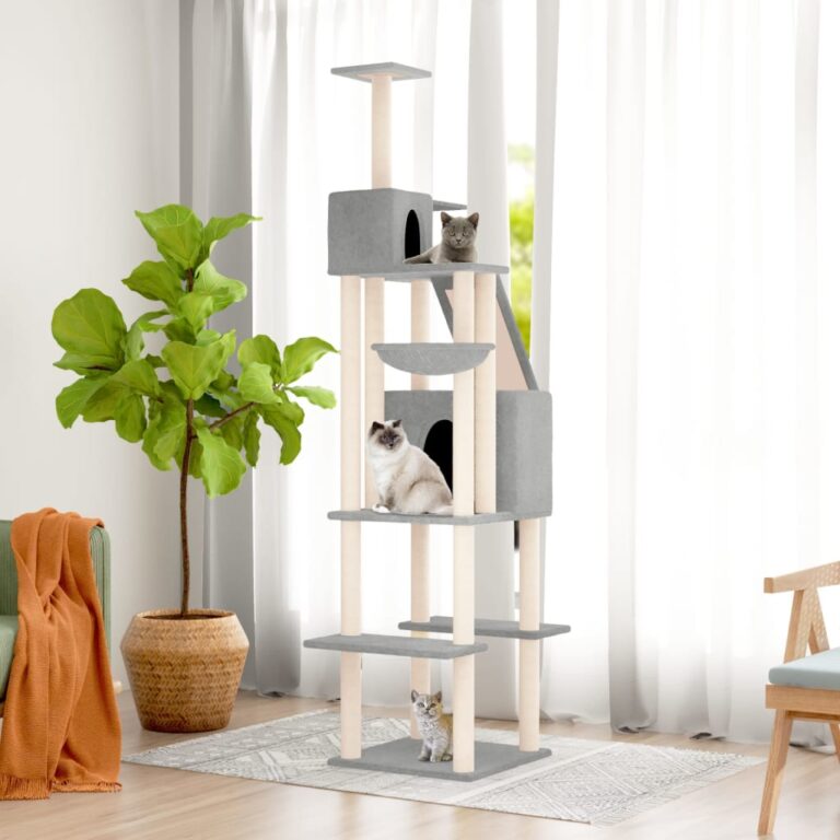 Luxurious Multi-Level Cat Tree Sisal Scratching Posts Plush Basket Hideaways