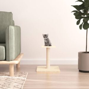 Cat Scratching Post with Platform Cream 38 cm