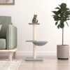 Multi-Level Cat Tree Tower with Basket  Soft Plush & Sisal Scratching Posts