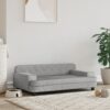 Luxurious Velvet Dog Bed Soft Pet Sofa Light Grey Comfortable Durable Foam Couch