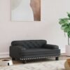 Luxury Faux Leather Pet Sofa Bed Comfortable Durable Waterproof Dog Couch Black