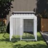 Galvanised Steel Chicken Coop with Run Light Grey Spacious Durable Mesh Roof