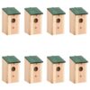 Set of Wooden Bird Houses Outdoor Hanging Nest Shelter Garden Decor with Hanger