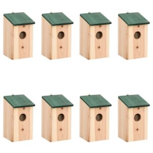 Set of Wooden Bird Houses Outdoor Hanging Nest Shelter Garden Decor with Hanger
