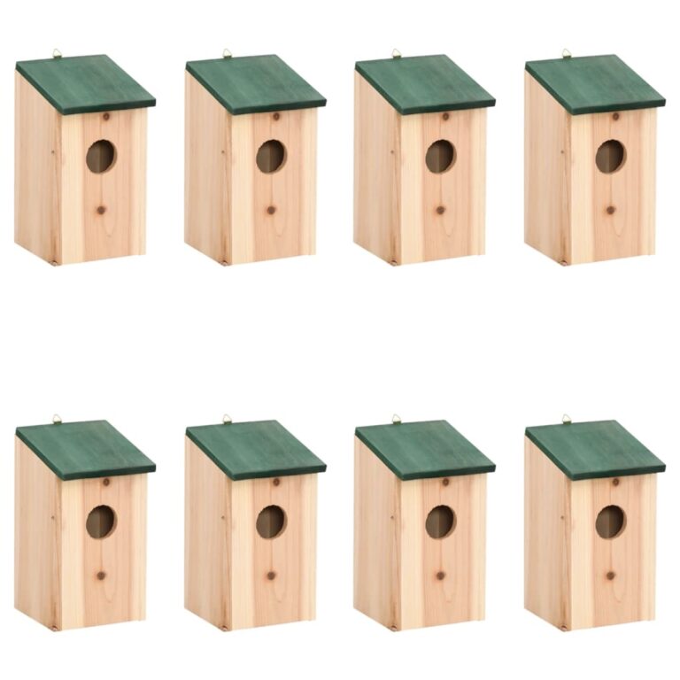 Set of Wooden Bird Houses Outdoor Hanging Nest Shelter Garden Decor with Hanger