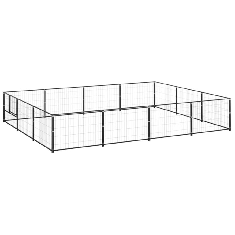 Large Outdoor Dog Kennel Playpen Pet Cage Exercise Area Secure Steel Mesh Black