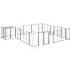 Dog Kennel Black 20.57 m² Steel