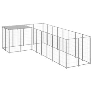 Dog Kennel Silver 6.05 m² Steel