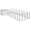 Dog Kennel Black 13.31 m² Steel