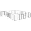 Dog Kennel Black 25.41 m² Steel