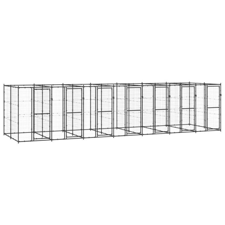 Outdoor Dog Kennel Steel 16.94 m²