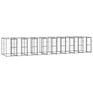 Outdoor Dog Kennel Steel 21.78 m²