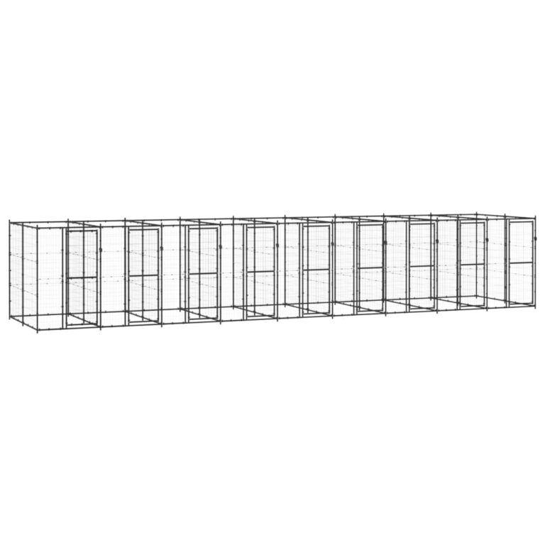 Outdoor Dog Kennel Steel 21.78 m²