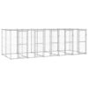 Outdoor Dog Kennel Galvanised Steel with Roof 12.1 m²