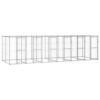 Outdoor Dog Kennel Galvanised Steel with Roof 14.52 m²