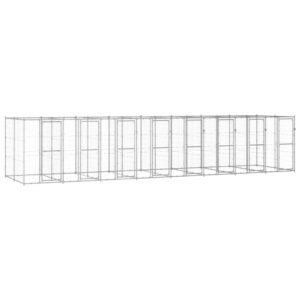 Outdoor Dog Kennel Galvanised Steel 19.36 m²