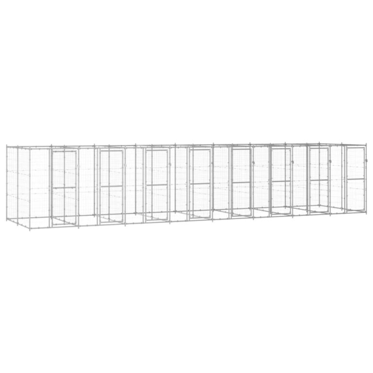 Outdoor Dog Kennel Galvanised Steel 19.36 m²