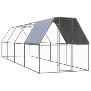 Outdoor Chicken Cage 2x8x2 m Galvanised Steel