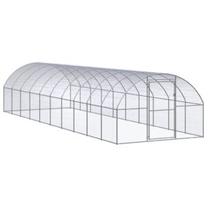 Outdoor Chicken Coop 3x10x2 m Galvanised Steel