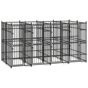 Outdoor Dog Kennel Steel 7.37 m²