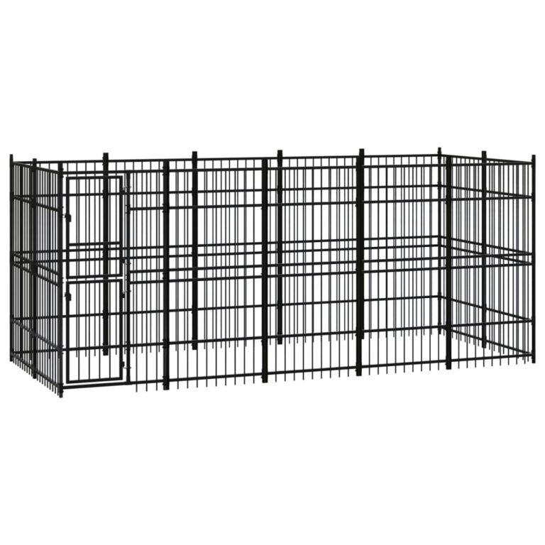 Outdoor Dog Kennel Steel 9.22 m²