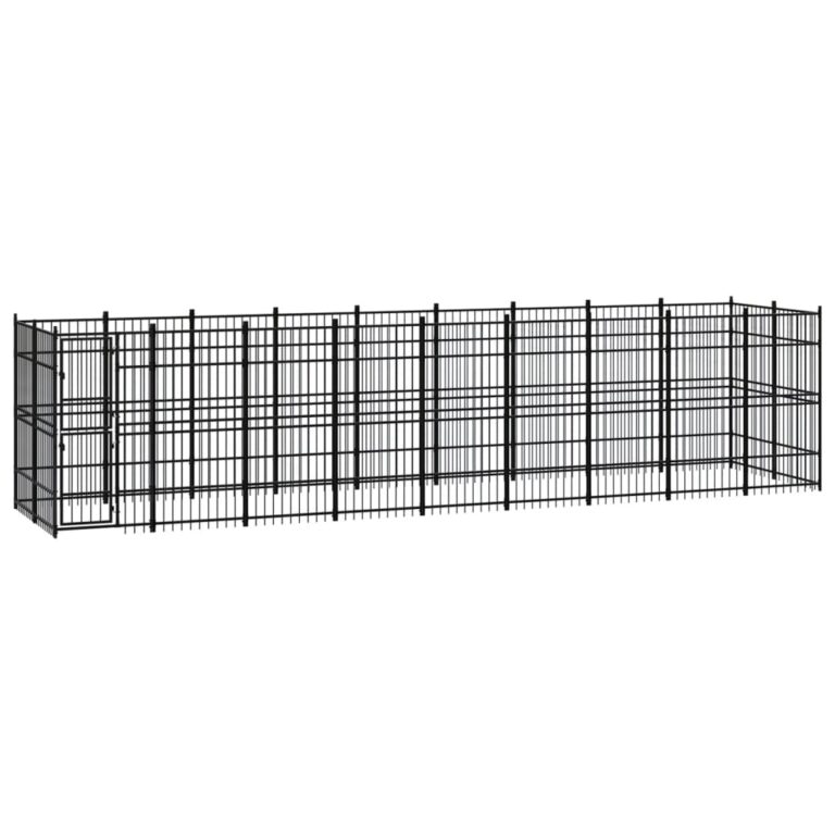 Outdoor Dog Kennel Steel 16.59 m²