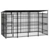 Outdoor Dog Kennel with Roof Steel 7.37 m²