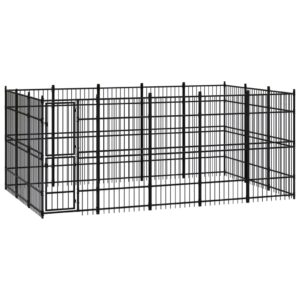 Outdoor Dog Kennel Steel 13.82 m²