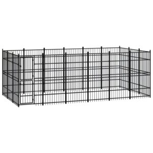 Outdoor Dog Kennel Steel 16.59 m²